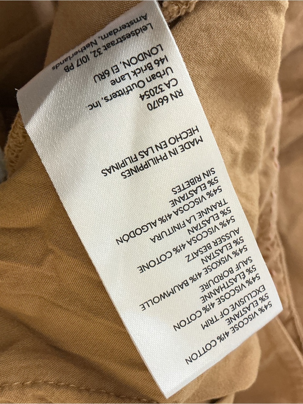 Anthropologie Wide Leg Trousers Low Rise 10.5" Size 6 Tall Tan Wheat - Picture 9 of 9